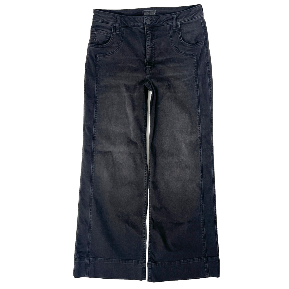 KUT from the Kloth Meg Fab Ab Wide Leg Jeans 10 High Rise Y2K Black 90s Trouser